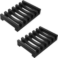 2Pcs Soap Dish Holder, Non-Slip Bathroom Accessories Silicone Soap Case Saver, Sink Deck Bathtub Shower Dish Soap Drainer, Silicone Holder for Soap, Sponges, Scrubber (Black) | Anti-Slip, Quick-Drying, Soap Holder for Kitchen Shower Room Bathroom - color: