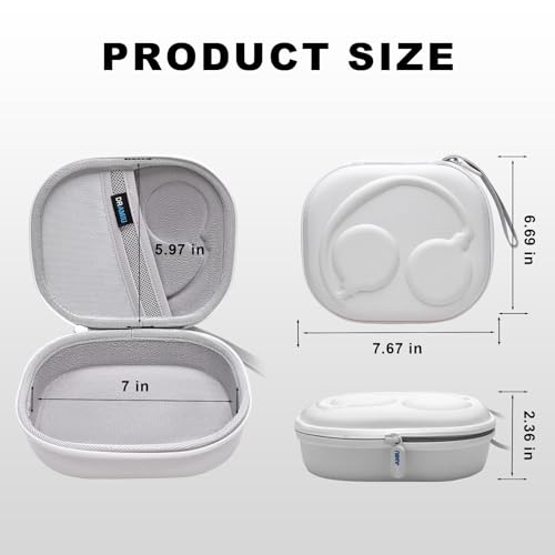 Hard Case for Bose QuietComfort, QC, QC 45 Headphone, White | Compatible with Bose QC Ultra, QC 35, QC 35 II, QC45 SE, QC SE Over Ear Noise Cancelling Headphones, Travel Storage Bag - color: White
