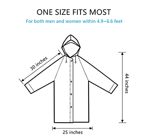 Rain Ponchos for Adults Reusable, 2-5 Pack Raincoat for Women Men, Waterproof Rain Coat Gear with Hood Drawstring - color: White X2