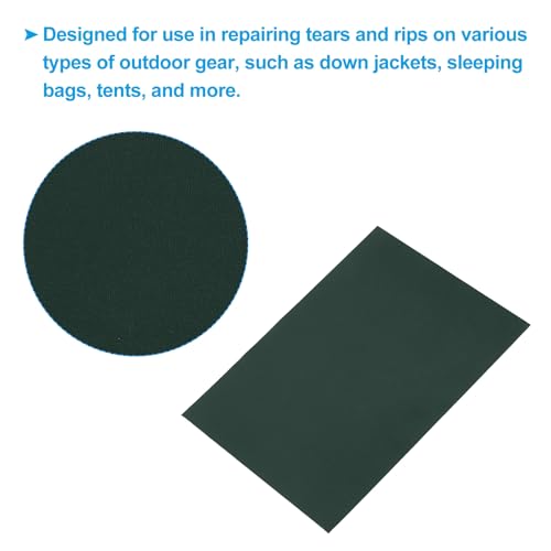 PATIKIL Down Jacket Repair Patch 6" x 8", 10 Pack Self Adhesive Nylon Fabric Patch for Tent Clothes Outdoor Camping Gear, Dark Green - color: Dark Green