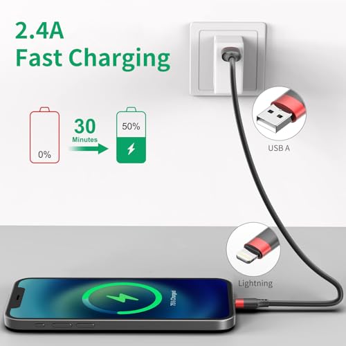 Bkduice 1ft Short iPhone Charger Cable 10 Pack Bulk, Multipack USB A to Lightning Cord 12 inch, Small iPhone Charging Cable for Fast Charging Station Compatible with iPhone 14 13 12 11 Pro Max 8 iPod - size: 1 Foot, style: 10P Lightning