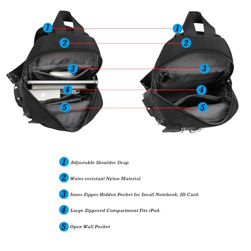 NICGID Sling Bag Chest Shoulder Backpack Crossbody Bags for Tablet Laptop Outdoor Hiking Men Women - color: Grey-016