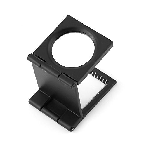Yosoo 10X 28mm Mini Three-Folding 10X Magnifier Zinc Alloy Magnifier Magnifying Glass with Scale for Textile Optical Jewelry Tool