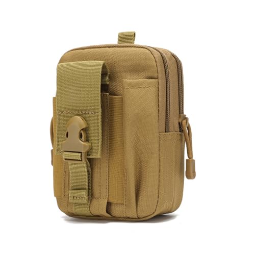 Utility Pouch, MOLLE-Compatible Waist Bag with Phone Holder - color: Khaki