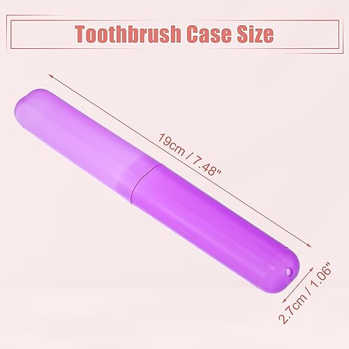 VOCOSTE 2Pcs Travel Toothbrush Case, Purple - color: Purple