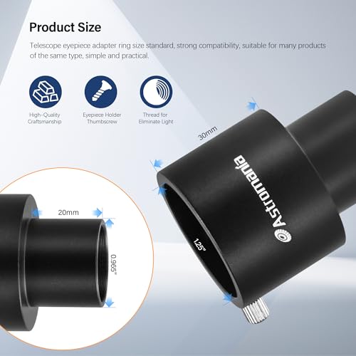 Astromania 0.965 Inch to 1.25 Inch Telescope Eyepiece Adapter - size: 0.965"-1.25"