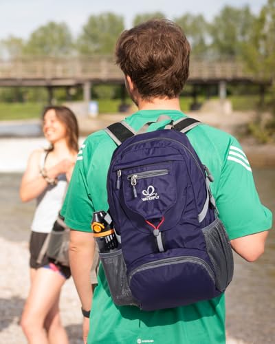 WATERFLY Small Lightweight Packable Backpack: 20l Ultra Light Foldable Travel Hiking Camping Daypack Day Pack for Man Woman | 20L,Recycled nylon material,Multi-compartment storage,Water-resistant,Everyday carry,Ultra Light Foldable Travel Day Pack - color