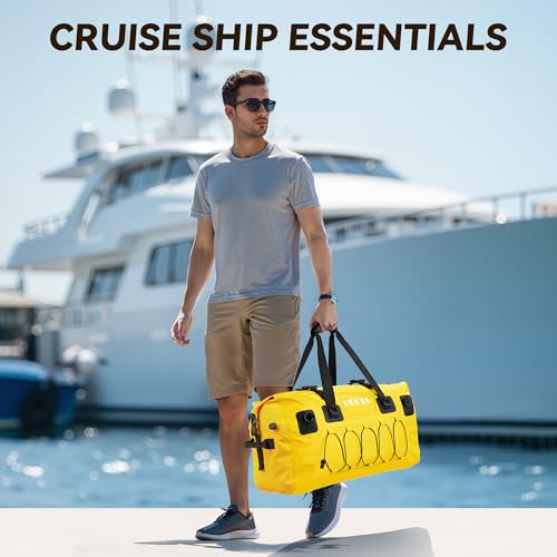 HEETA Waterproof Duffel Bag Travel Motorcycle Dry Bag Backpack 60L/80L/110L - color: Yellow, size: 60L