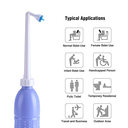 Portable Bidet Bottle for Travel Personal Hygiene Care Manual Bidet (16in) - size: 16in