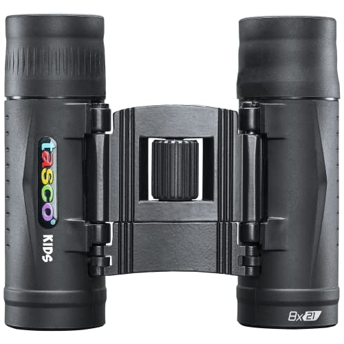 Tasco Kids Binoculars 8x21, Compact Binoculars for Kids Ages 3-12, Great for Adventures, Hiking, Camping, Travel, Bird Watching - color: Black