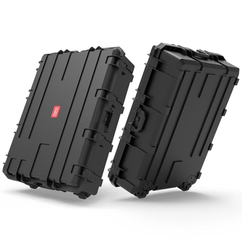 Regetek Waterproof Hard Case 38 x 29 x 11 Inch, Rolling Hard Case with Wheels,Customizable Foam,3 Large Handle, for cameras, Equipment, tool, IP67,Shockproof, Inner 32.8" x23.9" x8.6"