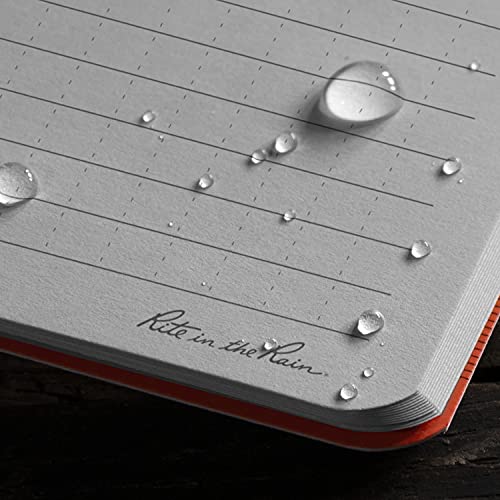 Rite in the Rain LG Stapled Notebook, 6.625" x 8.5", Orange Cover, Universal Pattern, 3 Pack (No. OR71-LGL3) - color: Orange, style: Universal