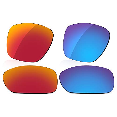 LenzReborn High-impact Polarized Lens Replacement for Oakley Sliver XL OO9341 Sunglass - More Options - color: Fire Red + Ice Blue