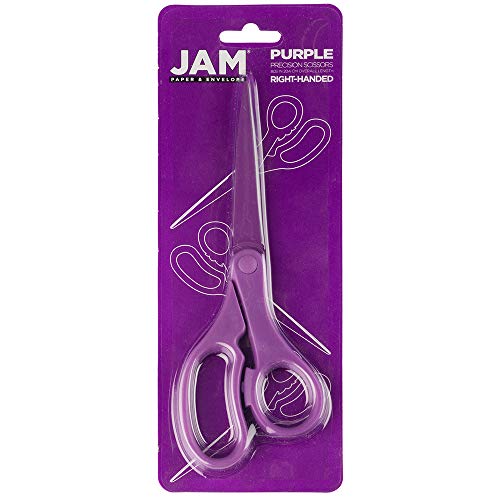 JAM PAPER Multi-Purpose Precision Scissors - 8 Inch - Purple - Ergonomic Handle & Stainless Steel Blades - Sold Individually - color: Purple, size: Standard (8 Inch)