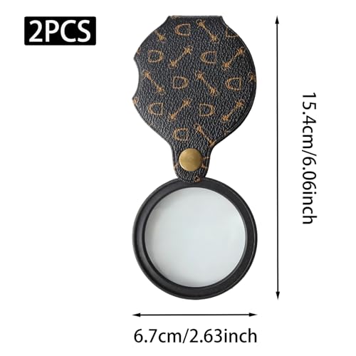 20X Pocket Magnifying Glass 2 Pcs Portable Pocket Magnifier - color: Stylish