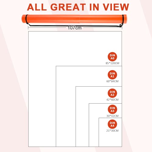 DEWEL Poster Tube, Waterproof Poster Holder Plastic Expandable Poster/Art/Document Storage Tube 24.5" to 40", Adjustable Poster Storage Blueprint Holder with Carrying Strap (Orange-Large Size) - color: Orange (Round), size: Large