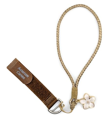 Asterom Cane Strap for Women, Walking Cane Accessories - Fashionable Cane Wrist Strap - color: Tan