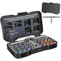 24 in 1 Magnetic Screwdriver Set, DIY Ratchet Screwdriver Set, Multi Bit Magnetic Drive Set with Detachable Ratchet Handle, Portable Compact Repair Tool Kit - color: Light Gray