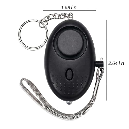 2-Pack Personal Safety Alarm Keychain - 140DB Loud Security Alarm with LED Light, Self Defense Alarms for Women & Outdoor(Black+White)