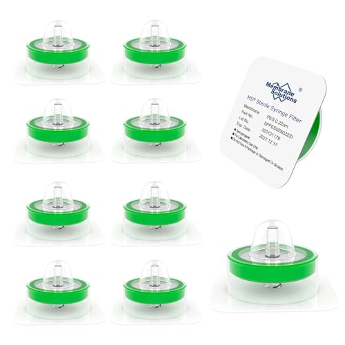 10 Pack Syringe Filter Sterile PES, 0.22µm, 33mm, Individually Packed