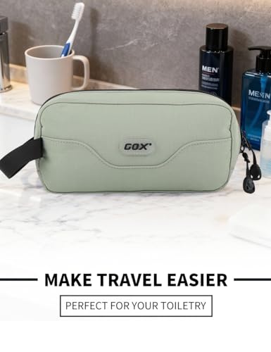 Small Travel Toiletry Bag for Men, Dopp Kit Mens, Zipper Pouch for Travel - color: Mint Green