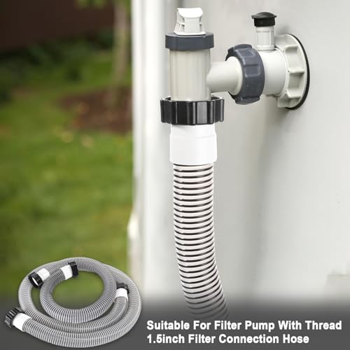 2 Pack 1 1/2 Pool Hose for Above Ground Pools 6ft&3ft Long Pool Pump Replacement Filter Hoses 1.5" EVA Swimming Pools Filter Hose for Filters Pumps, Saltwater Systems Sand filters (Black) - color: Black