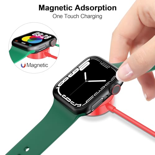 2026 Upgraded for Apple Watch Charger Magnetic USB C Fast Charging Cable | Wireless iWatch Chager Cable Dual-Chip Compatible with Apple Watch Series Ultra/SE/11/10/9/8/7/6/5/4/3/2-3.3FT,Red - color: Red, size: 1.0M