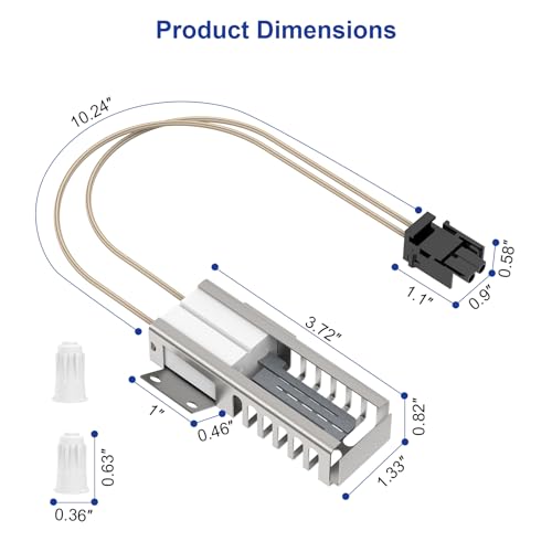 WB13X25261 WB13K10020 Oven ignitor for GE Gas Range, Glow Bar Replacement Igniter, Replaces 4338051, AP5986241, PS11725182, EAP11725182, Fits GE Profile & Adora Gas Ranges, JGBP88SEK4SS, JGB760SEF1SS