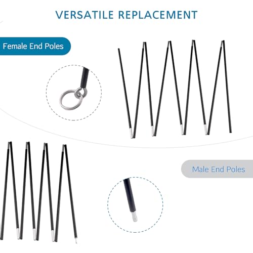 Aluminum Tent Poles Replacement, Fits Both Female and Male Ends, Lightweight Tent Pole Repair Kit, 7001 Aluminum Alloy T6 Heated - color: 12ft, size: 2 Poles Pack