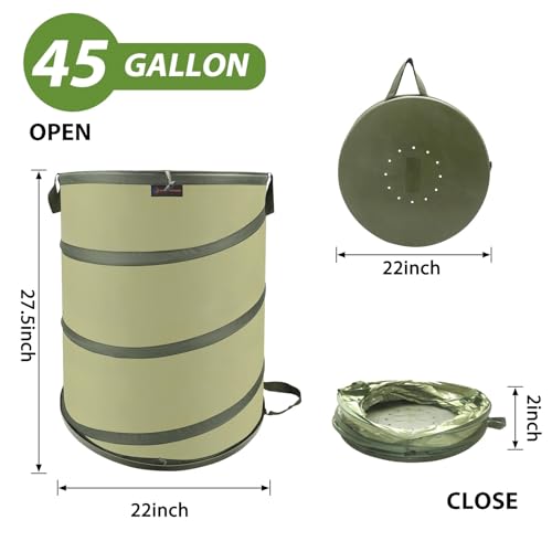 45 Gallon Collapsible Garden Bag Hard Bottom