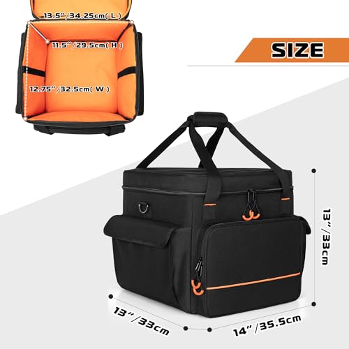 LUXJA Padded Bag For 2 Effect Lights or Moving Head Lights | Effect Light Bag with Inner Divider and Multiple Accessory Pockets, Detachable Shoulder Strap, Black
