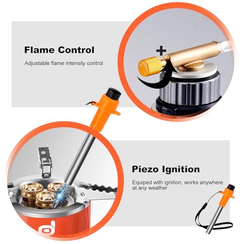 Odoland 5000W Portable Camping Stove Lightweight Camp Stove Collapsible Backpacking Stove with EVA Box for Outdoor Camping Cooking Hiking and Picnic - style: 5000W