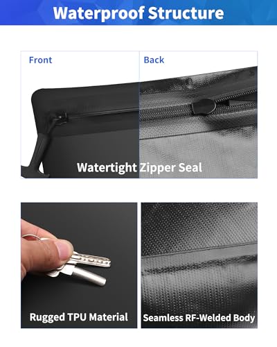 IPX8 Waterproof Document Bag: 15.3x11.8" Zipper Pouch