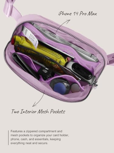 ODODOS Unisex Mini Belt Bag with Adjustable Strap Small Fanny Pack for Workout Running Traveling Hiking, Lavender - color: Lavender