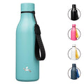 Konokyo 18 oz Insulated Stainless Steel Metal Water Bottle with Strap - color: Turquoise, size: 18 Ounces