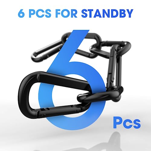 Heavy Duty Carabiner Clip, Steel Carabiners 1100lbs 3" D Shaped Spring Hook Small Clips for Hammocks, Hiking, Keychains, Outdoors and Gym, Dog Leash and Key Ring