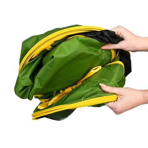 John Deere Pop-Up Camping Tent, 18 Piece Set Includes Canteen, Plates, Utensils, Play Food, Pots, Binoculars, Lantern, and Flashlight, Indoor and Outdoor Play