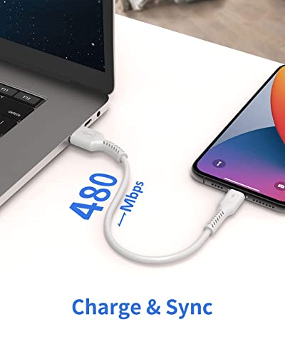 1ft iPhone Charge Cable Short, 5Pack USB to Lightning Cord for Fast Charging Stations 1 Foot Compatible with Apple iPhone 12 11 Pro Max Xs 8 7 6 5 Plus, iPad Air/Mini (Pack of 3) - color: White, size: 1 feet (Pack of 3)