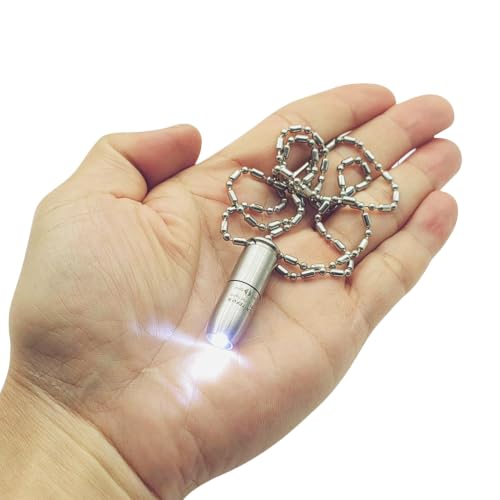 Super Tiny Mini Small Keychain Flashlight,Smallest Bright Long lifetime Key Ring Light Torch for EDC Emergency Dog Walking Sleeping Reading Gift for Student Kids or Parents(e1 stainless steel) - color: Stainless Steel