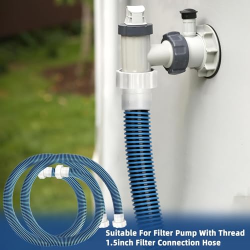 2 Pack 1 1/2 Pool Hose for Above Ground Pool 6ft Pump Replacement Hoses 1.5" EVA Heavy Duty Swimming Pool Hose for Above Ground, Filter Pumps, Saltwater Systems and Sand Filters (Blue) - color: Blue