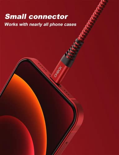 USB to Lightning Cable [Apple MFi Certified] iPhone Charger Cord 6FT, 3Pack | Durable Heavy Duty Fast Charging Apple Charging Cord for iPhone 14 13 12 11 X XS XR SE 8 7, iPad Pro, Air, mini, iPod - Red - color: Red, size: 6FT, style: USB to Lightning