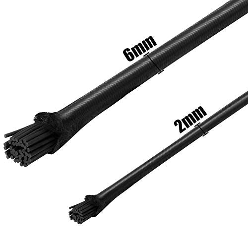 WILLBOND 1/8 Inch x 25 Feet and 1/4 Inch x 25 Feet Bungee Shock Cord, Elastic Nylon Cords Marine Kayak Heavy Stretch String Rope and Tie Down Trailer Strap (Black)