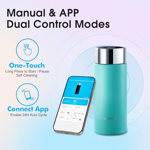 VSITOO S1 Lite Mini 8.5oz Insulated Self-Cleaning Water Bottle for Purse - color: Blue, size: 8.5 Ounces