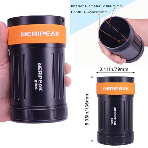 Neripeak-XL Waterproof PLB Container Car Key Case 429 FT IPX8 Rugged Aluminum Personal Locator Beacon Credit Card Wallet Capsule for Scuba Diving & Watersports, Buoyant Dry Box - color: Black