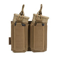 EXCELLENT ELITE SPANKER Tactical Open-Top Single/Double/Triple Molle Mag Pouch for Pistol Mag Pouch Tactical Bag Accessories Holder - color: Double-Coyote Brown