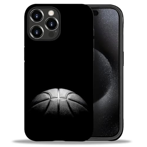 SmaMZ for iPhone 16 Pro Max Case, T2 Basketball Shockproof Rugged Cover Dual Layer Soft TPU Hard PC Bumper Case Design for iPhone 16 Pro Max - color: Basketball
