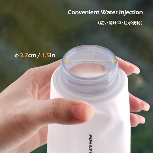 TRIWONDER TPU Collapsible Flask BPA-Free Soft Folding Water Bottles for Hydration Pack - Ideal for Running Hiking Cycling Climbing (500ml/16.9oz - White) - color: 500ml/16.9oz - Y - White