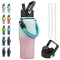 BJPKPK 23oz Insulated Water Bottle with Straw Lid, Stainless Steel Bottle - color: Marshmallow, style: 23oz