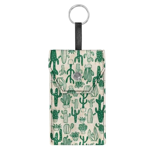 Cactus Purse Tissue Packs Purse Reusable Tissue Holder with Hanging Rope for Coins Purse Size Tissues Packs Snap Button Enclosed - color: Cactus