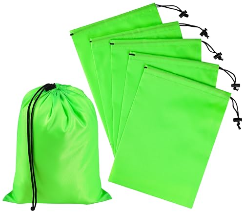 PALTERWEAR Drawstring Bag with Toggle - Nylon Cinch and Ditty Pouch Six-Pack (Green, 8 x 11 Inch, Set of 6) - color: Green, size: 8 x 11 Inch